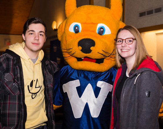 Webster students posing with Gorlok